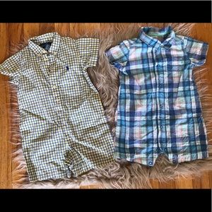 2 18m boys rompers Ralph Lauren and Carters